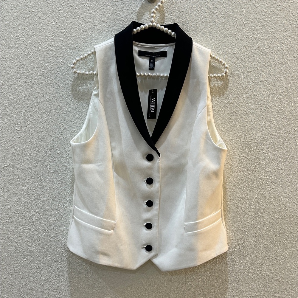 NWT White House Black Market Halter Tuxedo Vest Size 10